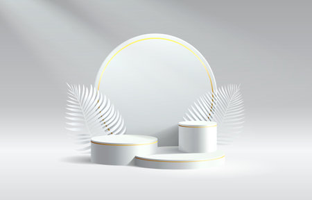 Nature podium, product presentation, mock up, show cosmetic product, Podium, stage pedestal or platform. Vectorのイラスト素材