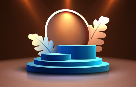Stage podium with lighting, Stage Podium Scene with for Award, Decor element background. Vectorのイラスト素材