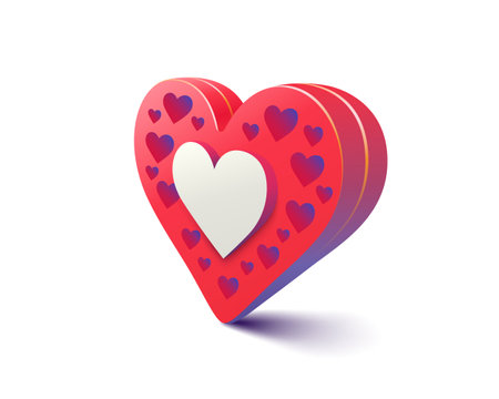 Heart 3d sign, happy element icon. Vectorのイラスト素材