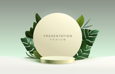 Nature podium, product presentation, mock up, show cosmetic product, Podium, stage pedestal or platform. Vectorのイラスト素材