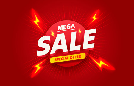 Special offer banner, mega sale off, store poster sticker. Vectorのイラスト素材