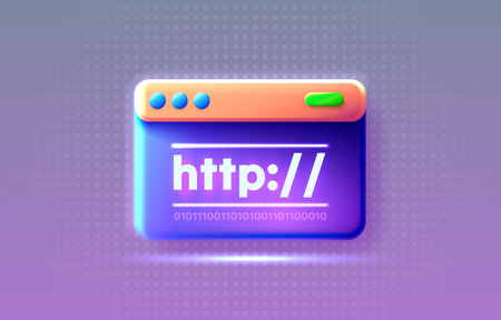 Http window web page, browser global link, online user bar. Vectorのイラスト素材