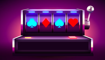 Golden slot machine wins the jackpot. 777 Big win concept. Casino jackpot.のイラスト素材