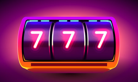 Golden slot machine wins the jackpot. 777 Big win concept. Casino jackpot.のイラスト素材