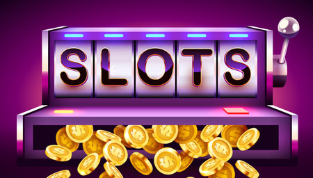 Golden slot machine wins the jackpot. 777 Big win concept. Casino jackpot.のイラスト素材
