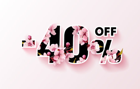 Special spring discount as a gift to the buyer, -40 Percentage off sale. Vectorのイラスト素材