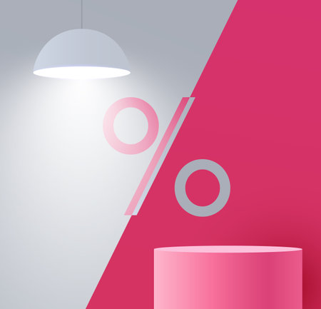 Colorful discount sale podium. Special offer composition.のイラスト素材