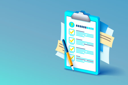 Clipboard communication, management service page, business paper. Vectorのイラスト素材