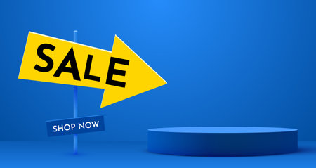 Colorful discount sale podium. Special offer composition.のイラスト素材