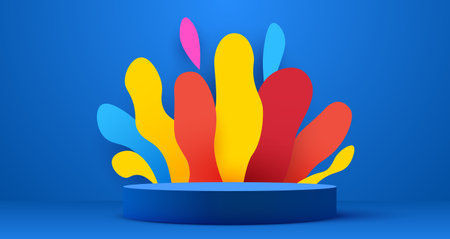 Abstract scene background. Product presentation, mock up, show cosmetic product, Podium, stage pedestal or platform.のイラスト素材