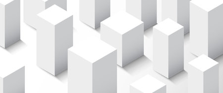 Abstract minimalistic city background. White cubes.のイラスト素材