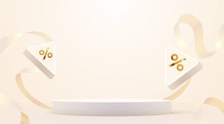 Colorful discount sale podium. Special offer composition.のイラスト素材