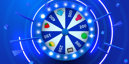 Wheel of luck or fortune. Colorful gambling wheel. Online casino. Internet casino.のイラスト素材