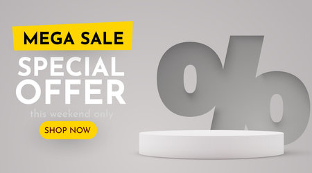 Discount sale podium. Special offer composition.のイラスト素材