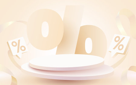 Colorful discount sale podium. Special offer composition.のイラスト素材