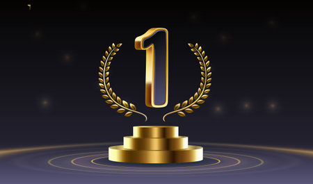 Stage podium with lighting, Stage Podium Scene with for Award Ceremony on red Background, Vectorのイラスト素材