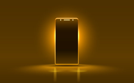 Smartphone mobile screen, technology mobile display light. Vector illustrationのイラスト素材