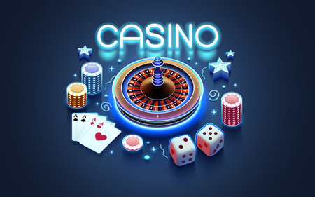Casino fortune machine winner, jackpot fortune of luck, win banner. Vector illustrationのイラスト素材