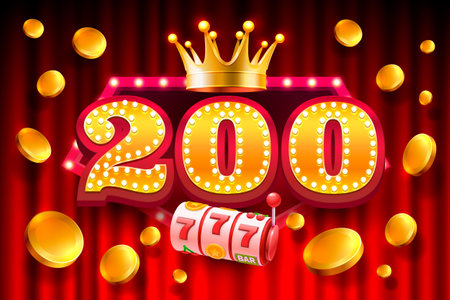 Casino free spins, special voucher 200 coins, Banner special offer. Vector illustrationのイラスト素材