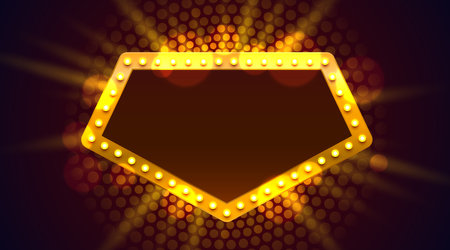 Light frame label, event bar casino, show signboard. Vector illustrationのイラスト素材