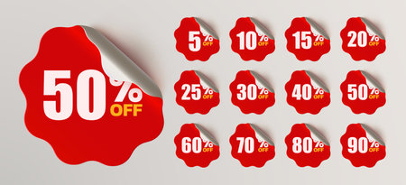 Sale stickers collection. Isolated graphic element.のイラスト素材