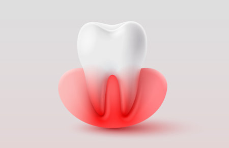 Dental inflammation, treatment of tooth roots, symbol on a white background. Vector illustrationのイラスト素材