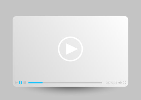 Flat white minimalistic video player template for web and mobile apps.のイラスト素材