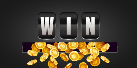 Slot machine wins the jackpot. 777 Big win concept. Casino jackpot.のイラスト素材