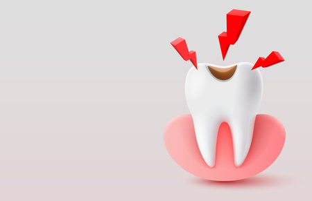 Protection of teeth, treatment against viruses and caries. Vector illustrationのイラスト素材