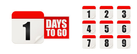 Days to go. Countdown discounts and sale time. Days left sign, label.のイラスト素材