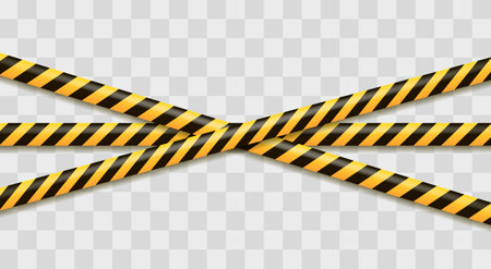 blocked lane tape, error message information, on the transparent background. Vector illustrationのイラスト素材