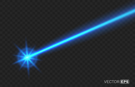 Laser light beam on black background. Vector illustrationのイラスト素材