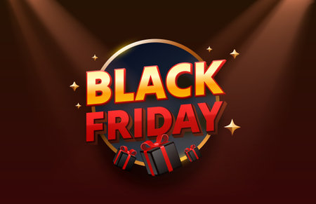 Black Friday big sale, offer day banner, promotion percentage. Vector illustrationのイラスト素材
