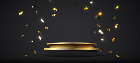 Abstract podium scene background. Product presentation, mock up, show cosmetic product. Stage pedestal or platform.のイラスト素材