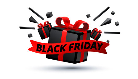 Black Friday big sale, offer day banner, promotion percentage. Vector illustrationのイラスト素材