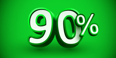 90 percent Off. 3d number 90. Sale banner.のイラスト素材