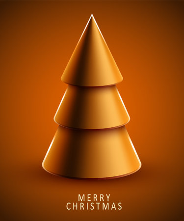 Geometric abstract Christmas tree. Merry Christmas and happy new year banner.のイラスト素材