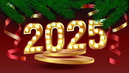 Merry Christmas, New Year card. Vector illustrationのイラスト素材