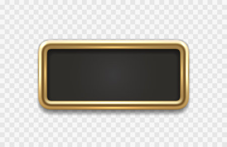 Frame gold, show signboard, transparent background. Vectorのイラスト素材