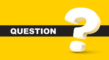 Question mark, 3d symbol, service info banner. Vector illustrationのイラスト素材