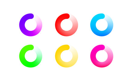 Circular loading of the program, color set. Vector illustrationのイラスト素材