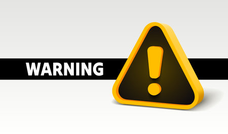 Warning caution sign, problem message mark, danger icon 3d. Vectorのイラスト素材