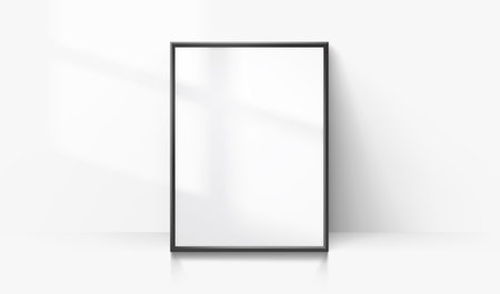 White frame mock up, realistic decoration wall, on the white background. Vector illustrationのイラスト素材