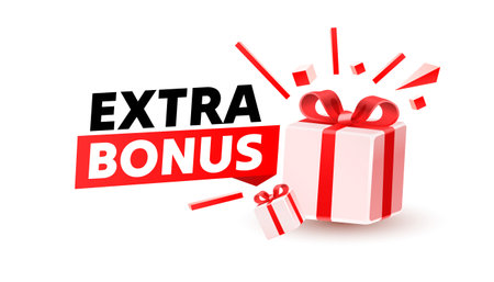 Extra bonus gift, gift tag, free product. web sticker. Vector illustrationのイラスト素材