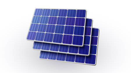 Solar panel. Solar Energy. Solar Cell 3d Isolated on dark Background.