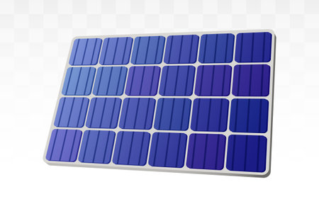 Solar panel. Solar Energy. Solar Cell 3d Isolated on white Background.のイラスト素材