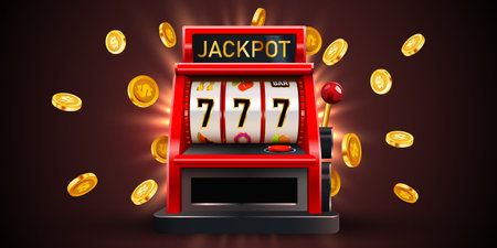 Slot machine wins the jackpot. 777 Big win concept. Casino jackpot.
