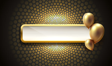 Congratulations frame, Balloon with photo frame, birthday happy poster. Vectorのイラスト素材