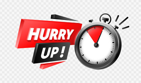 Hurry up, time sale, special offer, badge message. Vectorのイラスト素材