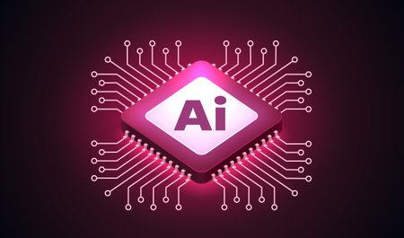 Ai chip, innovation tech, ai art technology. Vector illustration
